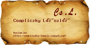 Csapliczky László névjegykártya