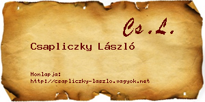 Csapliczky László névjegykártya